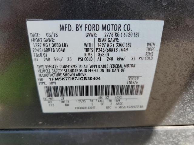 Photo 12 VIN: 1FM5K7D87JGB30404 - FORD EXPLORER 