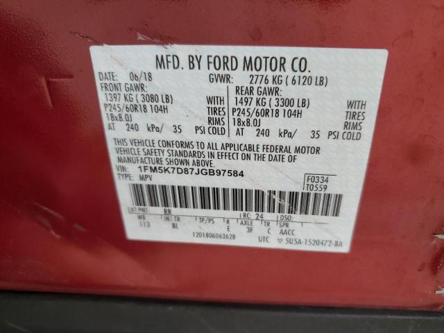 Photo 13 VIN: 1FM5K7D87JGB97584 - FORD EXPLORER X 