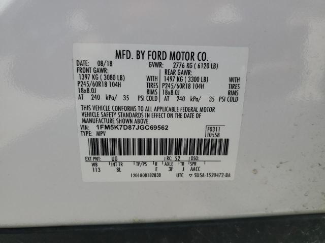 Photo 13 VIN: 1FM5K7D87JGC69562 - FORD EXPLORER X 