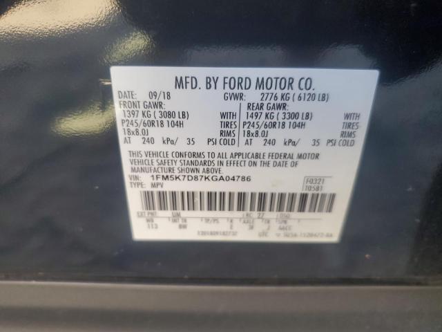 Photo 12 VIN: 1FM5K7D87KGA04786 - FORD EXPLORER X 