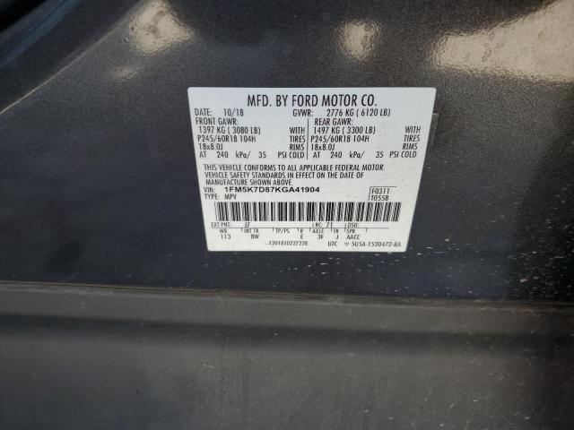 Photo 12 VIN: 1FM5K7D87KGA41904 - FORD EXPLORER X 