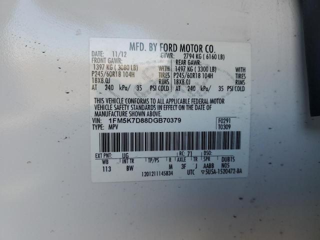 Photo 12 VIN: 1FM5K7D88DGB70379 - FORD EXPLORER 