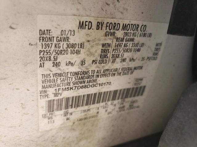 Photo 12 VIN: 1FM5K7D88DGC10170 - FORD EXPLORER 