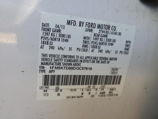 Photo 12 VIN: 1FM5K7D88DGC57618 - FORD EXPLORER X 