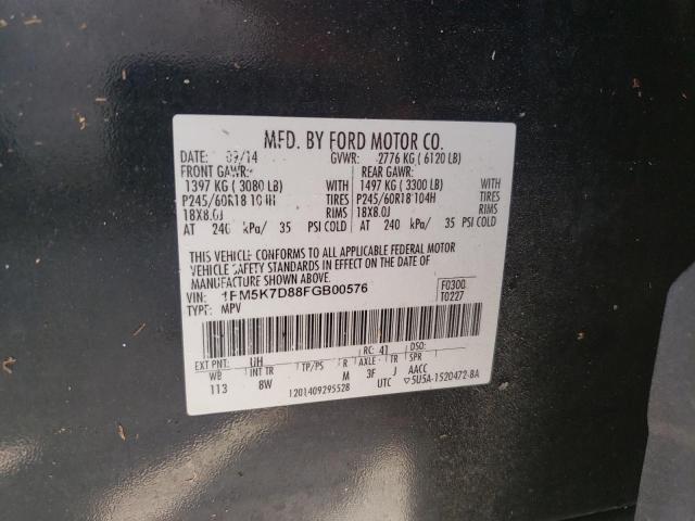 Photo 9 VIN: 1FM5K7D88FGB00576 - FORD EXPLORER X 