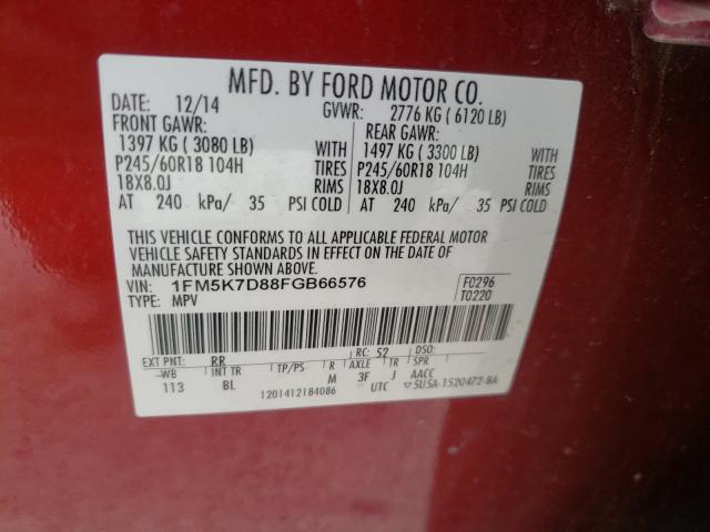 Photo 9 VIN: 1FM5K7D88FGB66576 - FORD EXPLORER X 