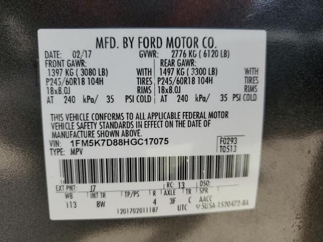 Photo 12 VIN: 1FM5K7D88HGC17075 - FORD EXPLORER X 