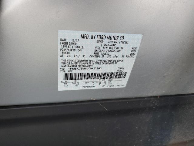 Photo 12 VIN: 1FM5K7D88JGA23703 - FORD EXPLORER 