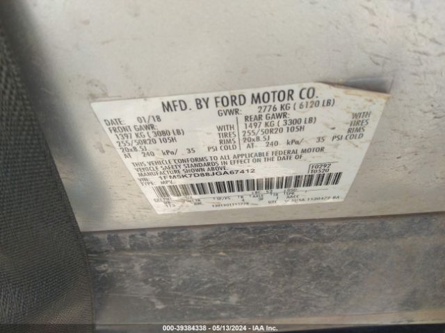 Photo 8 VIN: 1FM5K7D88JGA67412 - FORD EXPLORER 