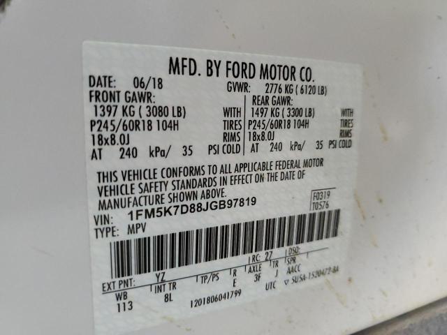 Photo 13 VIN: 1FM5K7D88JGB97819 - FORD EXPLORER 