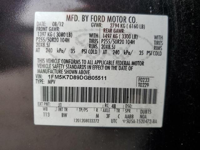 Photo 13 VIN: 1FM5K7D89DGB05511 - FORD EXPLORER X 