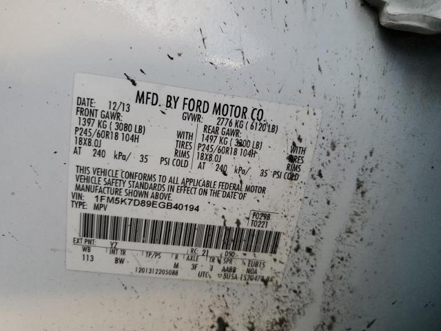 Photo 12 VIN: 1FM5K7D89EGB40194 - FORD EXPLORER X 