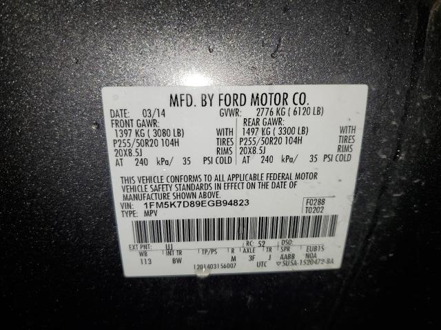 Photo 12 VIN: 1FM5K7D89EGB94823 - FORD EXPLORER X 