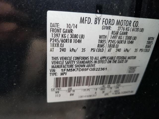 Photo 9 VIN: 1FM5K7D89FGB22361 - FORD EXPLORER X 