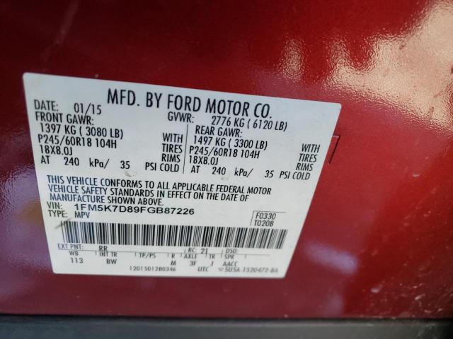 Photo 12 VIN: 1FM5K7D89FGB87226 - FORD EXPLORER X 