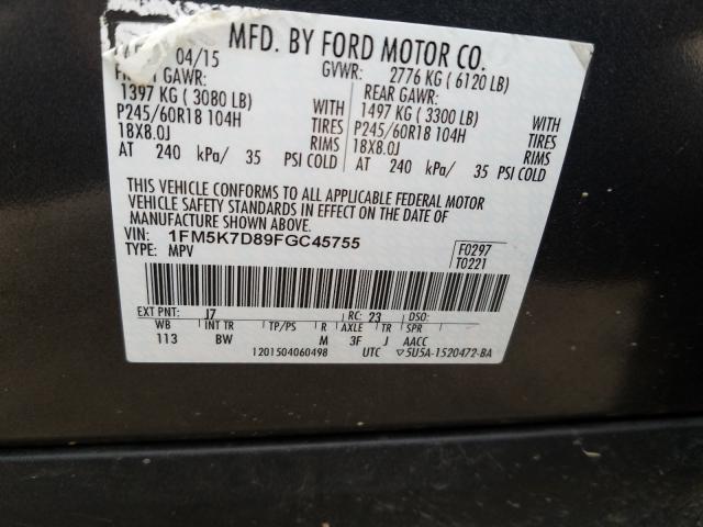 Photo 9 VIN: 1FM5K7D89FGC45755 - FORD EXPLORER X 