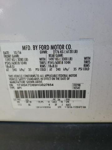 Photo 11 VIN: 1FM5K7D89HGB27854 - FORD EXPLORER 