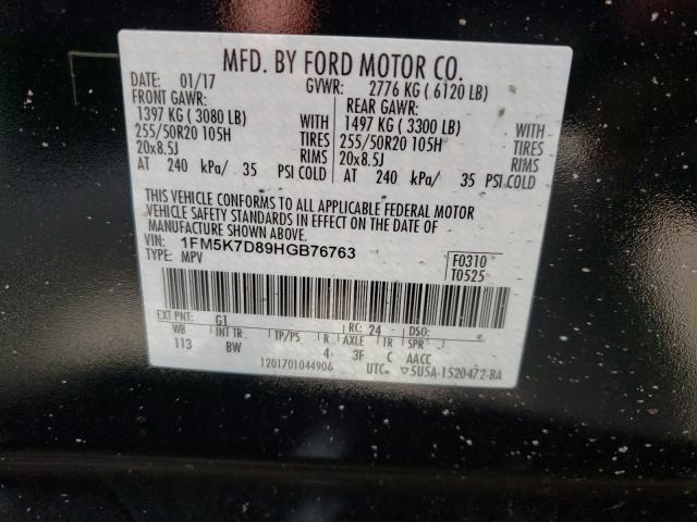 Photo 9 VIN: 1FM5K7D89HGB76763 - FORD EXPLORER X 