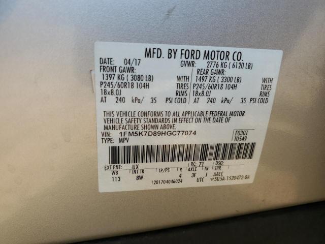 Photo 12 VIN: 1FM5K7D89HGC77074 - FORD EXPLORER 