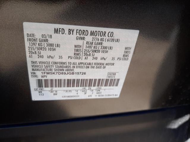 Photo 12 VIN: 1FM5K7D89JGB15726 - FORD EXPLORER X 