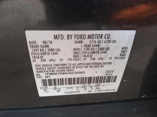 Photo 9 VIN: 1FM5K7D89JGC55503 - FORD EXPLORER 