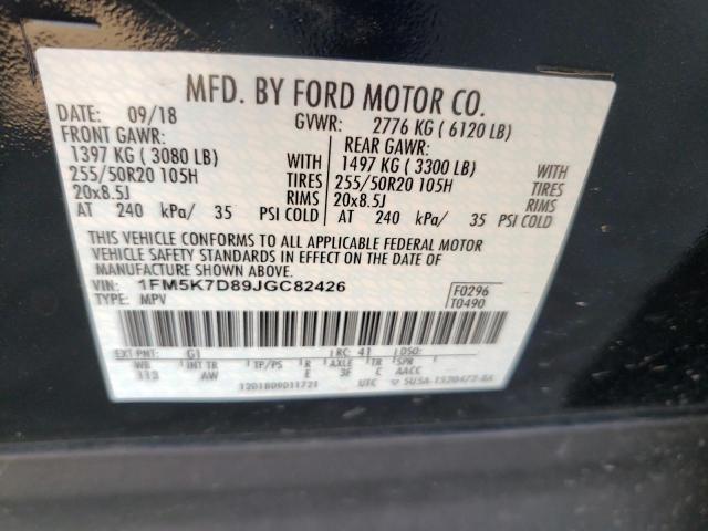 Photo 9 VIN: 1FM5K7D89JGC82426 - FORD EXPLORER X 