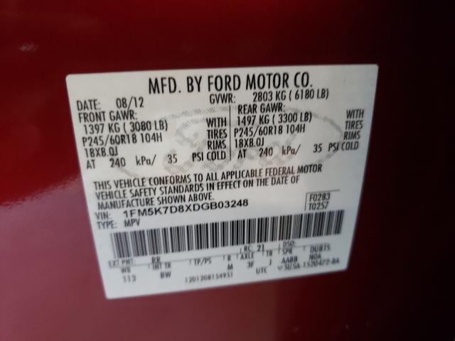 Photo 9 VIN: 1FM5K7D8XDGB03248 - FORD EXPLORER X 