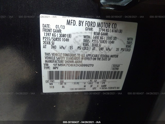 Photo 8 VIN: 1FM5K7D8XDGB99270 - FORD EXPLORER 