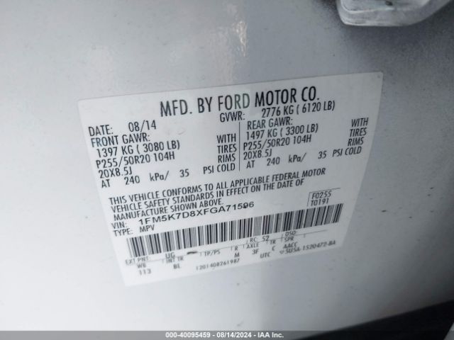 Photo 8 VIN: 1FM5K7D8XFGA71596 - FORD EXPLORER 