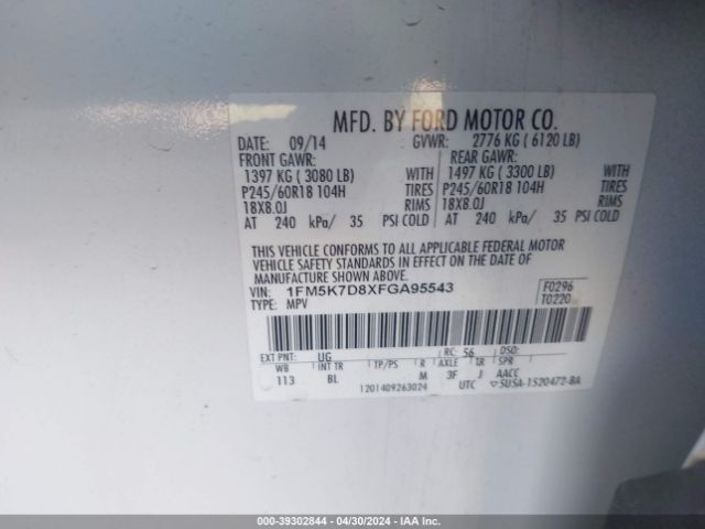 Photo 8 VIN: 1FM5K7D8XFGA95543 - FORD EXPLORER 