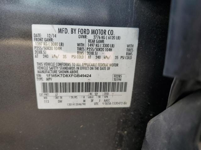 Photo 12 VIN: 1FM5K7D8XFGB49424 - FORD EXPLORER X 