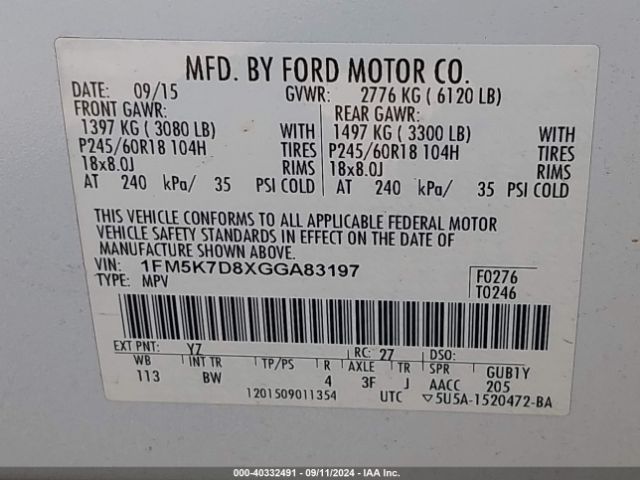 Photo 8 VIN: 1FM5K7D8XGGA83197 - FORD EXPLORER 