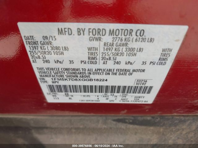 Photo 8 VIN: 1FM5K7D8XGGB18224 - FORD EXPLORER 