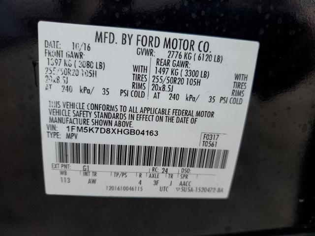 Photo 12 VIN: 1FM5K7D8XHGB04163 - FORD EXPLORER X 