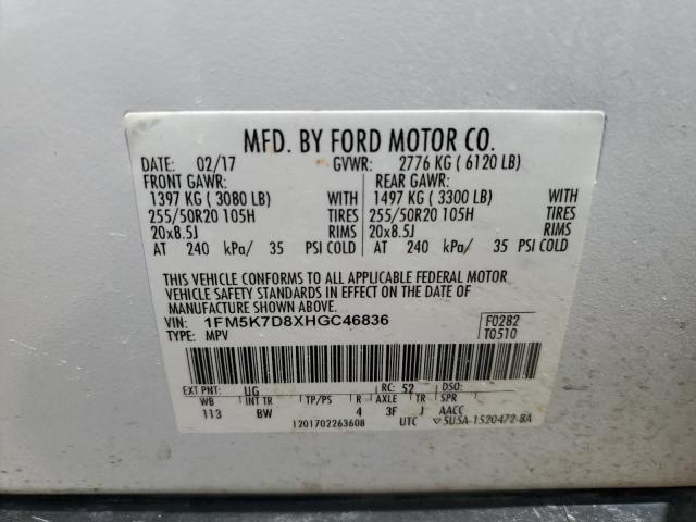 Photo 12 VIN: 1FM5K7D8XHGC46836 - FORD EXPLORER X 