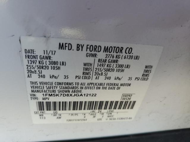 Photo 13 VIN: 1FM5K7D8XJGA12122 - FORD EXPLORER X 