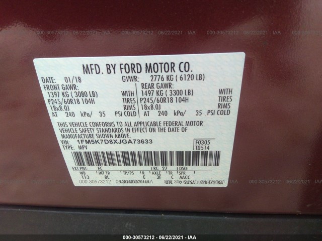 Photo 8 VIN: 1FM5K7D8XJGA73633 - FORD EXPLORER 