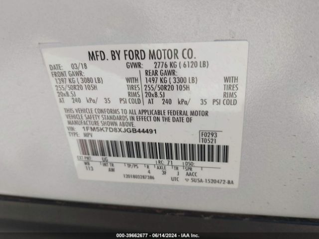 Photo 8 VIN: 1FM5K7D8XJGB44491 - FORD EXPLORER 