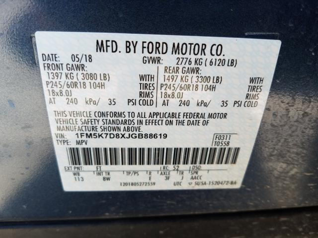 Photo 9 VIN: 1FM5K7D8XJGB88619 - FORD EXPLORER X 