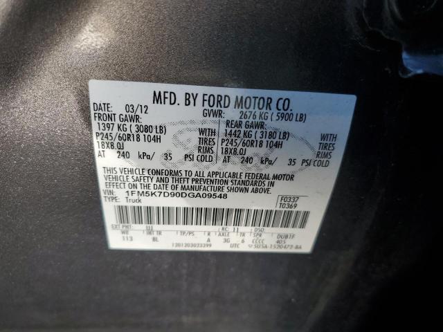 Photo 12 VIN: 1FM5K7D90DGA09548 - FORD EXPLORER X 