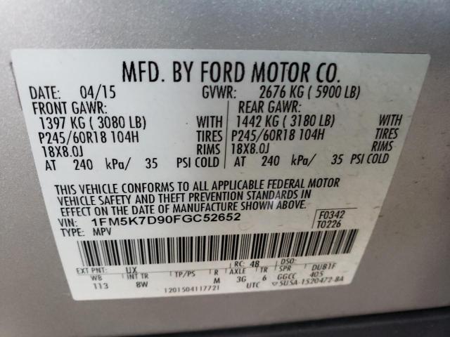 Photo 9 VIN: 1FM5K7D90FGC52652 - FORD EXPLORER X 