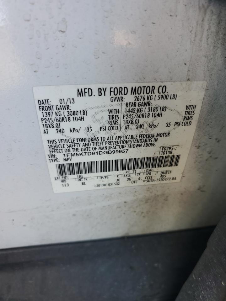 Photo 12 VIN: 1FM5K7D91DGB99957 - FORD EXPLORER 