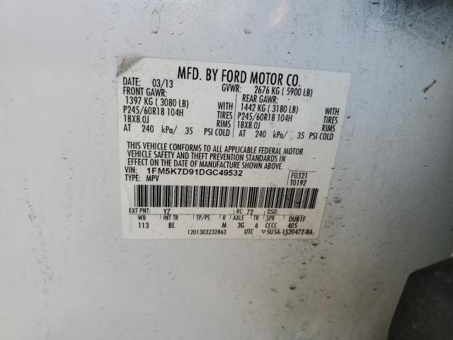 Photo 12 VIN: 1FM5K7D91DGC49532 - FORD EXPLORER X 