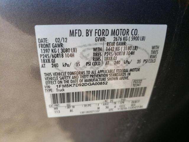 Photo 12 VIN: 1FM5K7D92DGA00852 - FORD EXPLORER X 