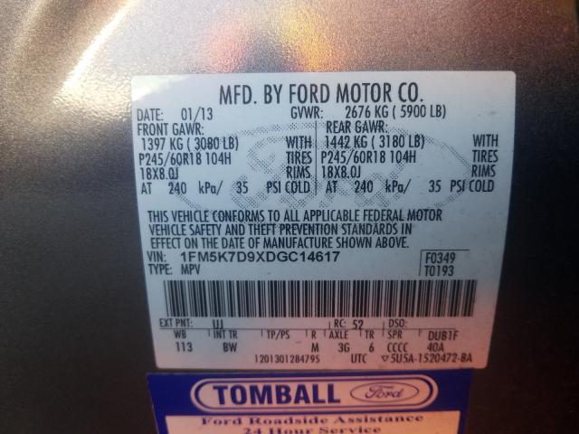 Photo 9 VIN: 1FM5K7D9XDGC14617 - FORD EXPLORER X 