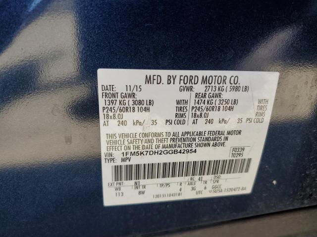 Photo 12 VIN: 1FM5K7DH2GGB42954 - FORD EXPLORER 