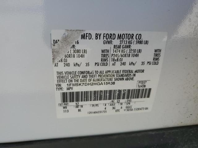 Photo 12 VIN: 1FM5K7DH2HGA15638 - FORD EXPLORER X 