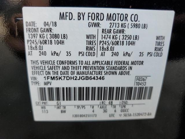 Photo 12 VIN: 1FM5K7DH2JGB64346 - FORD EXPLORER X 