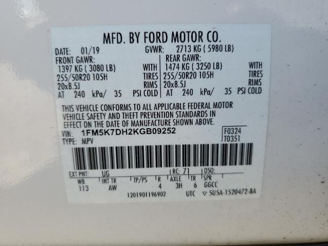 Photo 12 VIN: 1FM5K7DH2KGB09252 - FORD EXPLORER 