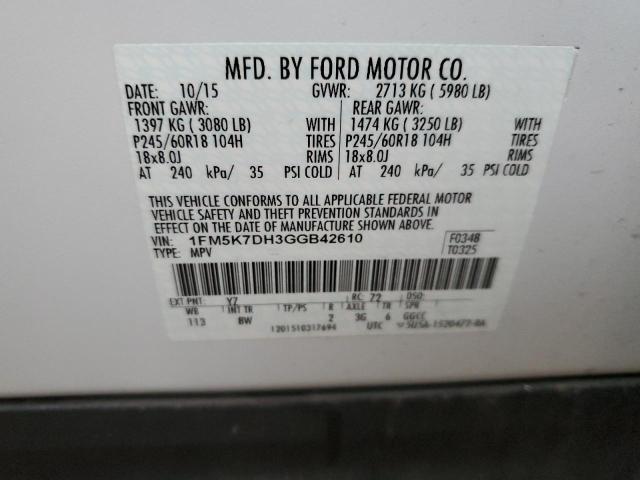 Photo 12 VIN: 1FM5K7DH3GGB42610 - FORD EXPLORER X 